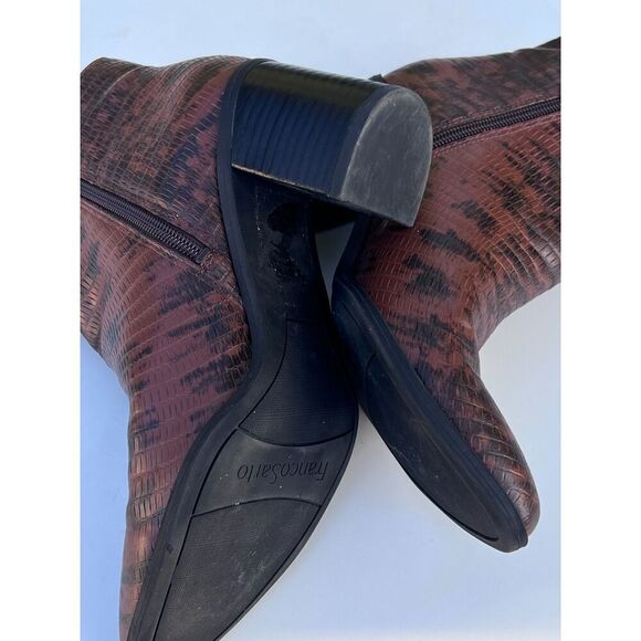 Franco Sarto Shoes boots ankle bootie snake leather luxury casual embossed 8. - Picture 9 of 11